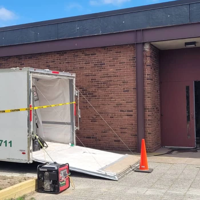 Green Island Group Corp construction site generator providing power for tools and equipment